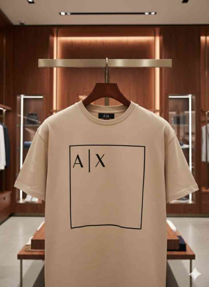 Armani Exchange Cream Premium Quality T-shirt-thumb-2