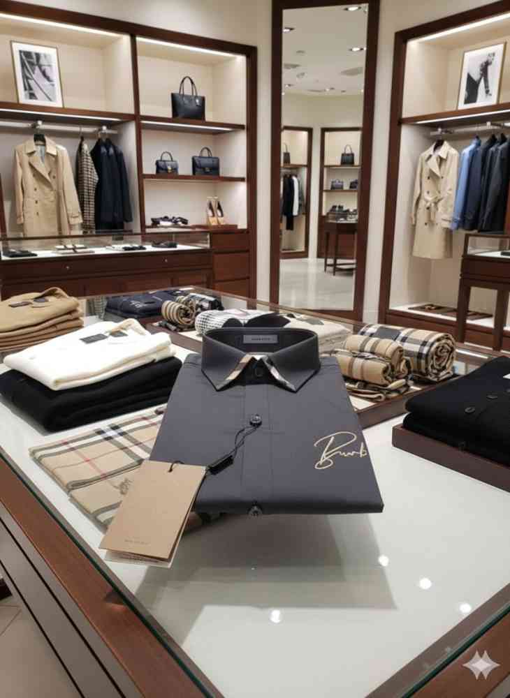 Burberry Grey Premium Quality Shirt-thumb-3