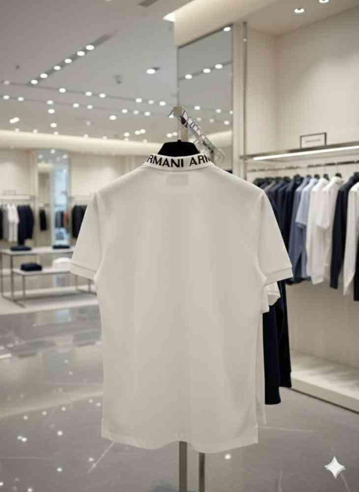 Armani Exchange White Premium Quality T-shirt-thumb-3