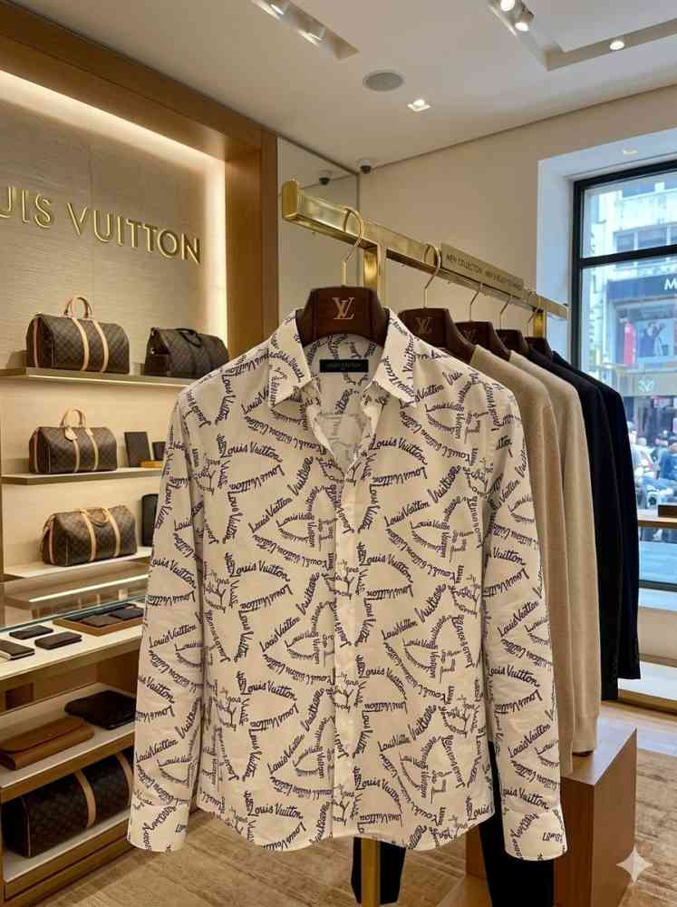 Louis Vuitton Monogram White Premium Cotton Shirt-thumb-3