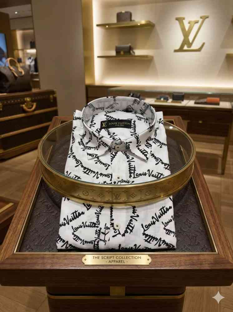 Louis Vuitton Monogram White Premium Cotton Shirt-thumb-2
