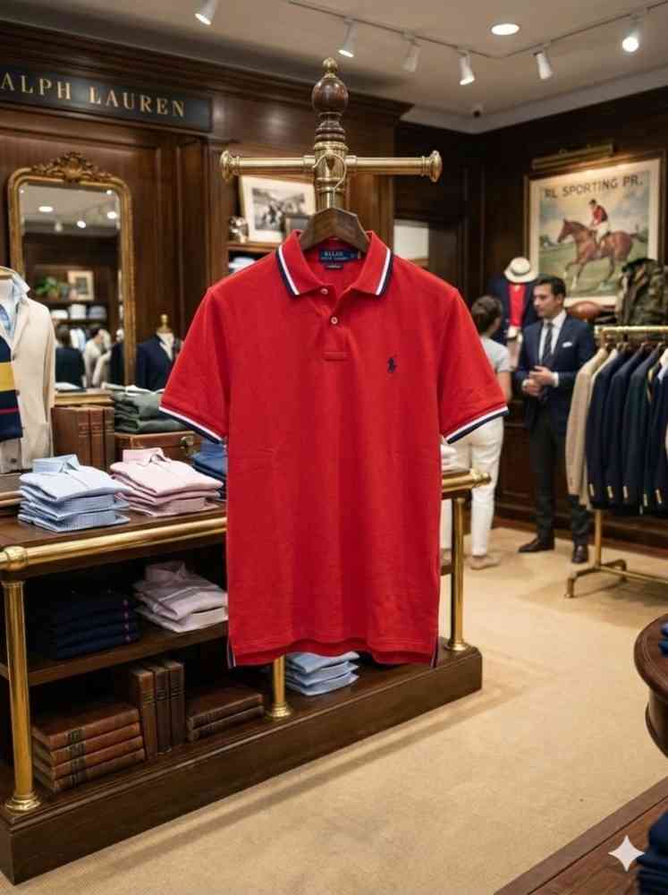 Ralph Lauren Red Premium Collar T-shirt-thumb-3