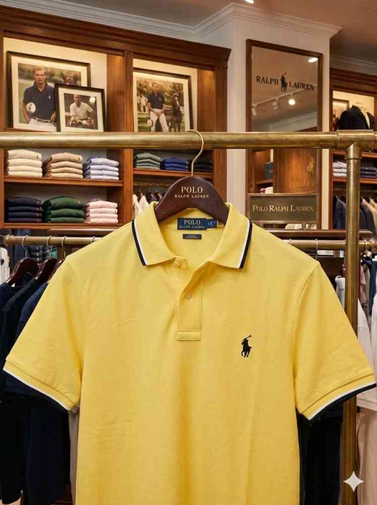 Ralph Lauren Yellow Premium Collar T-shirt-thumb-2
