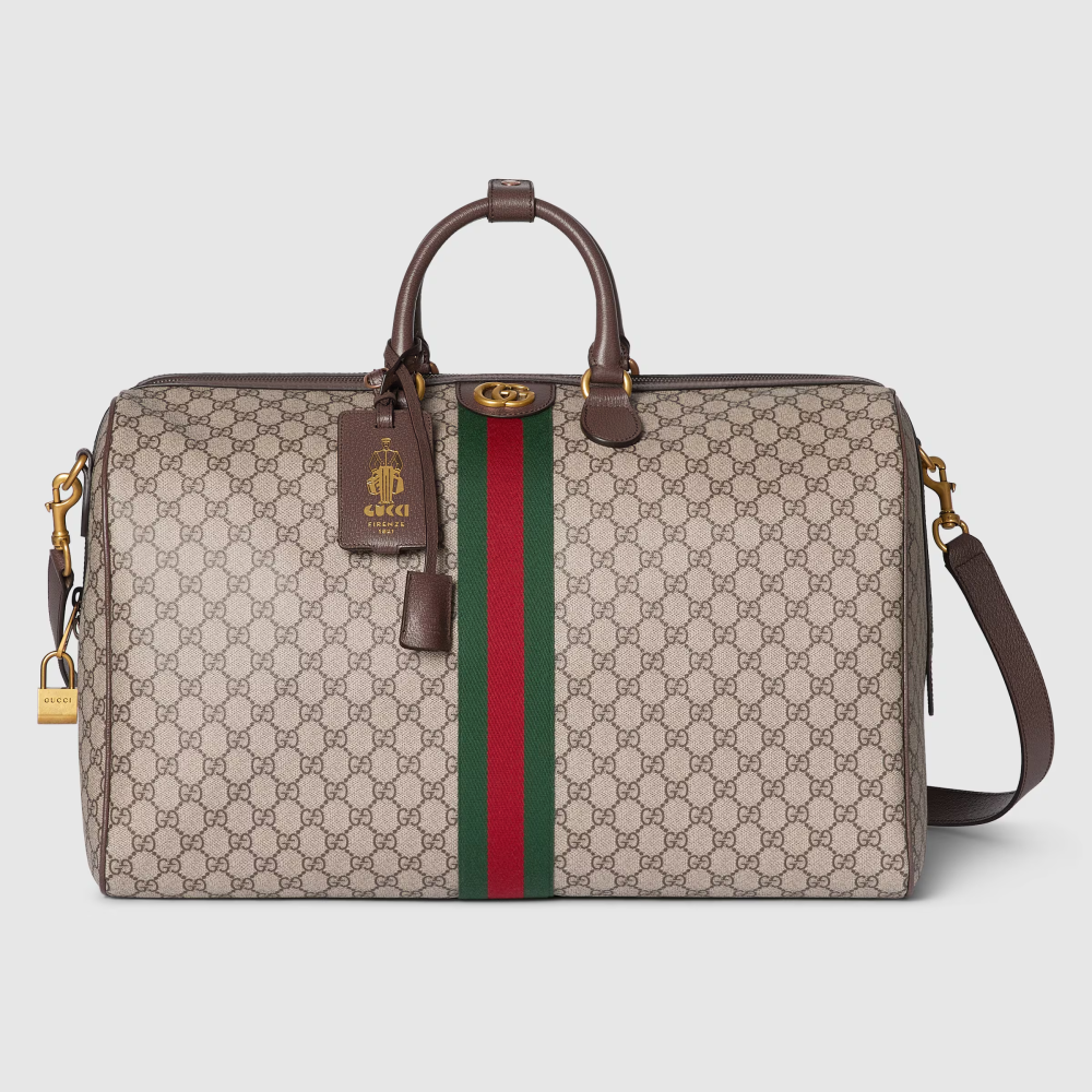 Brown Gucci GG Ophidia Dark Grey Duffle Bag