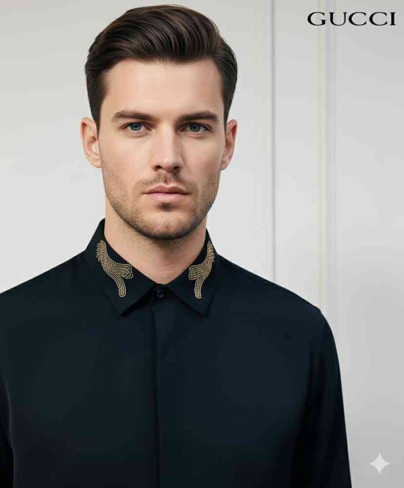 Gucci Black Premium Quality Cotton Shirt-thumb-2