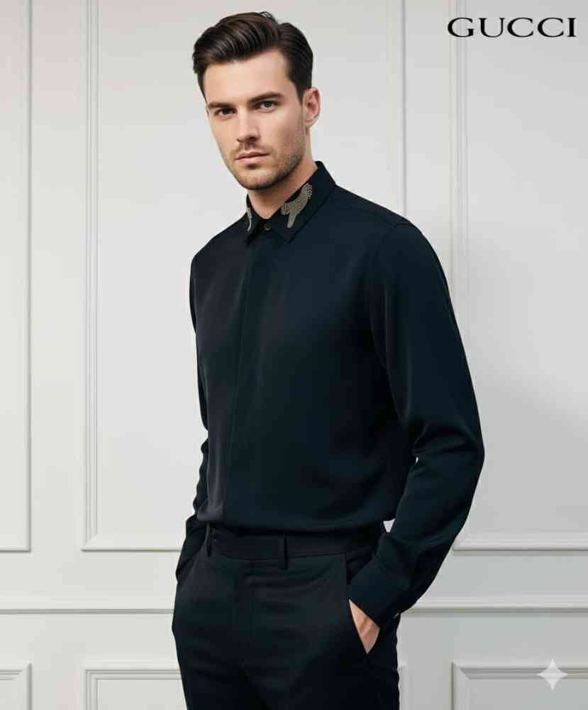 Gucci Black Premium Quality Cotton Shirt-thumb-0