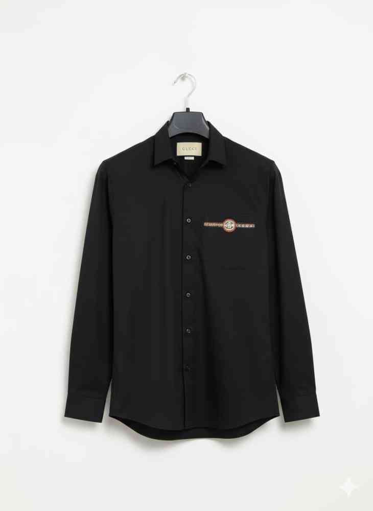 Gucci Black Premium Quality Cotton Shirt-thumb-2