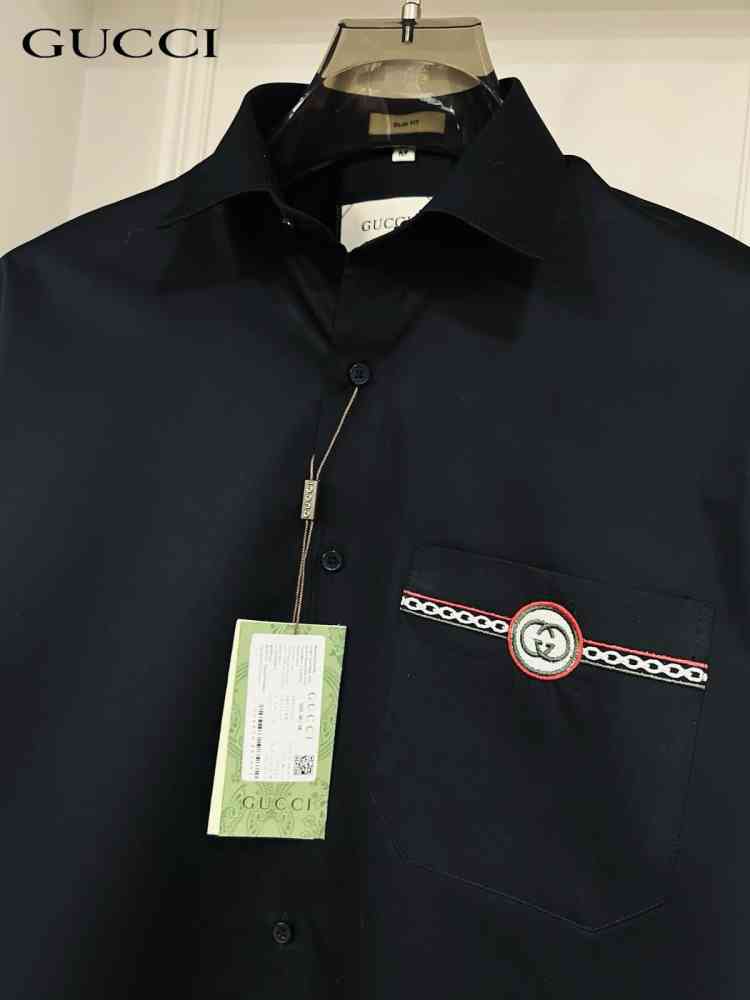 Gucci Black Premium Quality Cotton Shirt-thumb-3