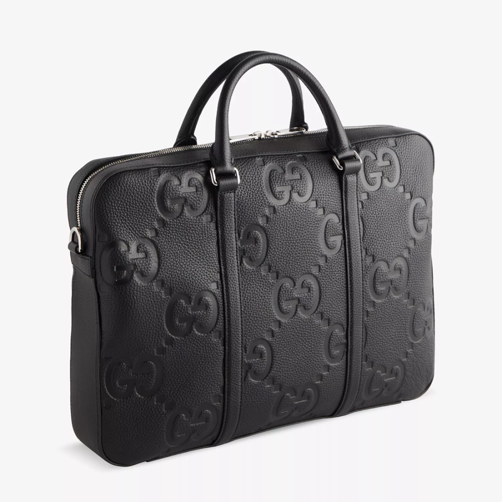 Gucci Black Ophidia Embossed Briefcase Laptop Bag-thumb-1