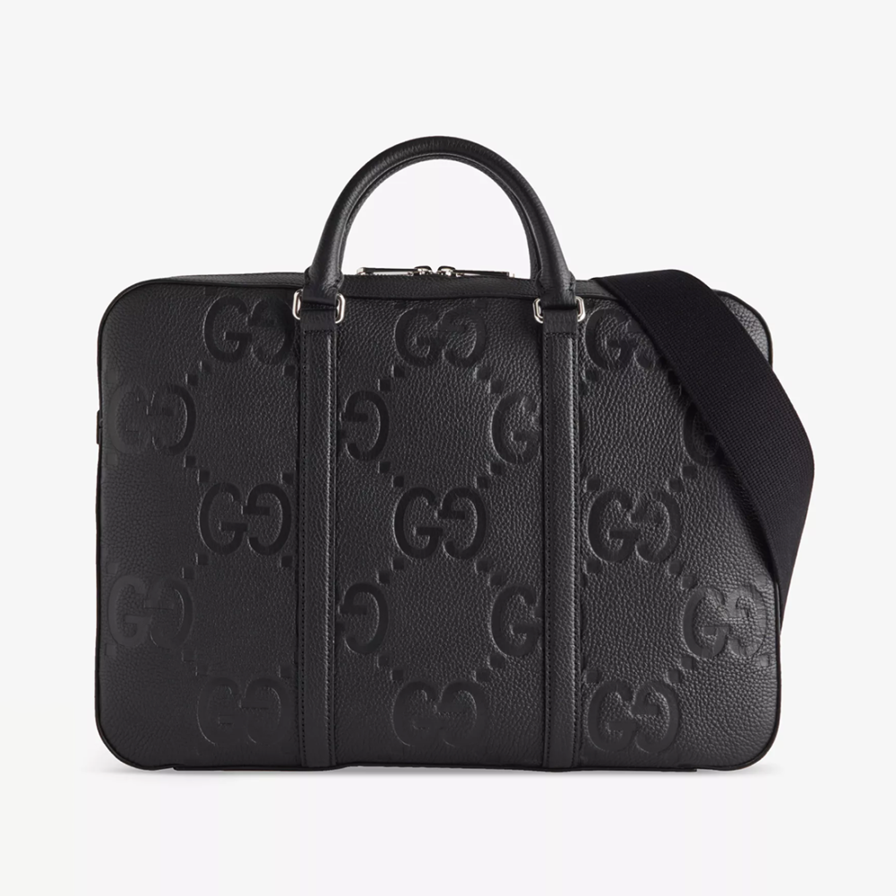 Black Gucci Grey Ophidia Embossed Briefcase Laptop Bag