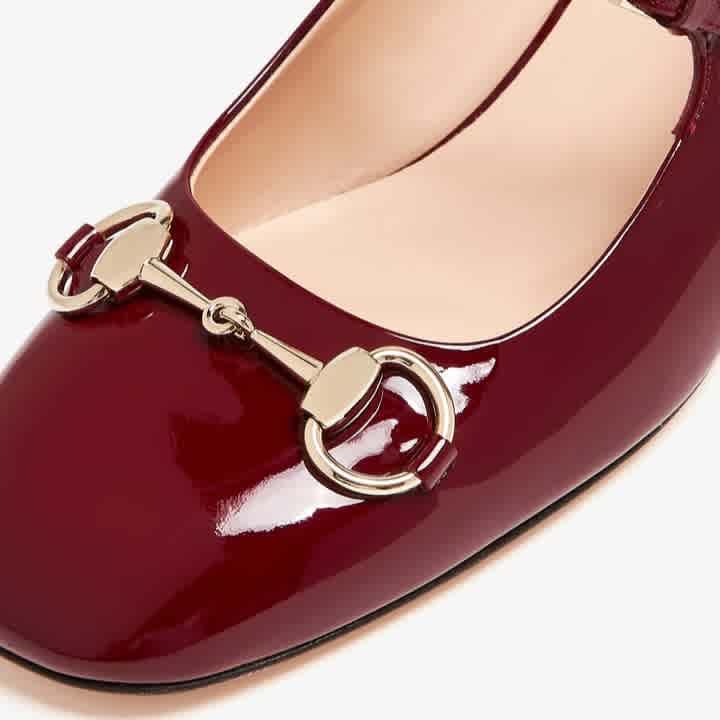 Gucci Horsebit Red Heels Sandles-thumb-2