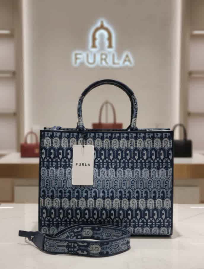 Furla Opportunity Blue Large Tote Bag-thumb-0