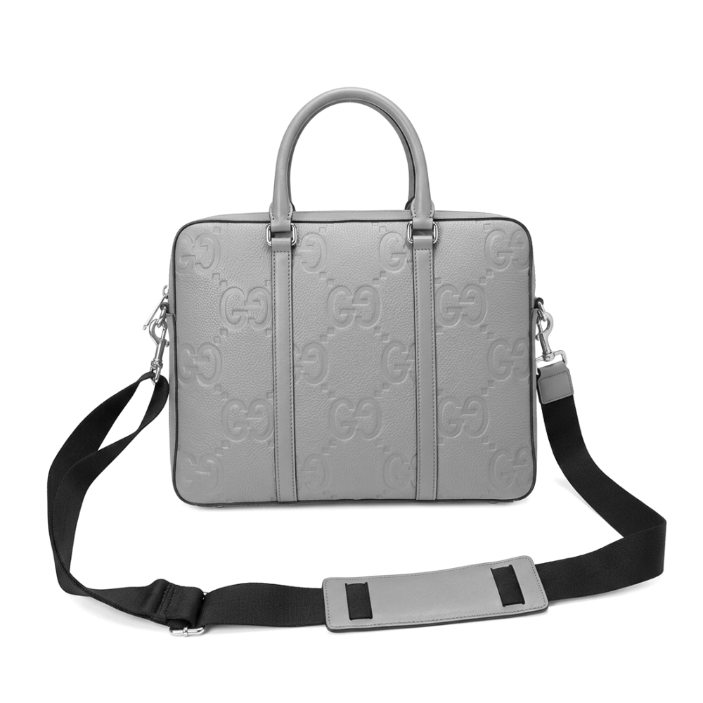 Gucci Grey Ophidia Embossed Briefcase Laptop Bag-thumb-0