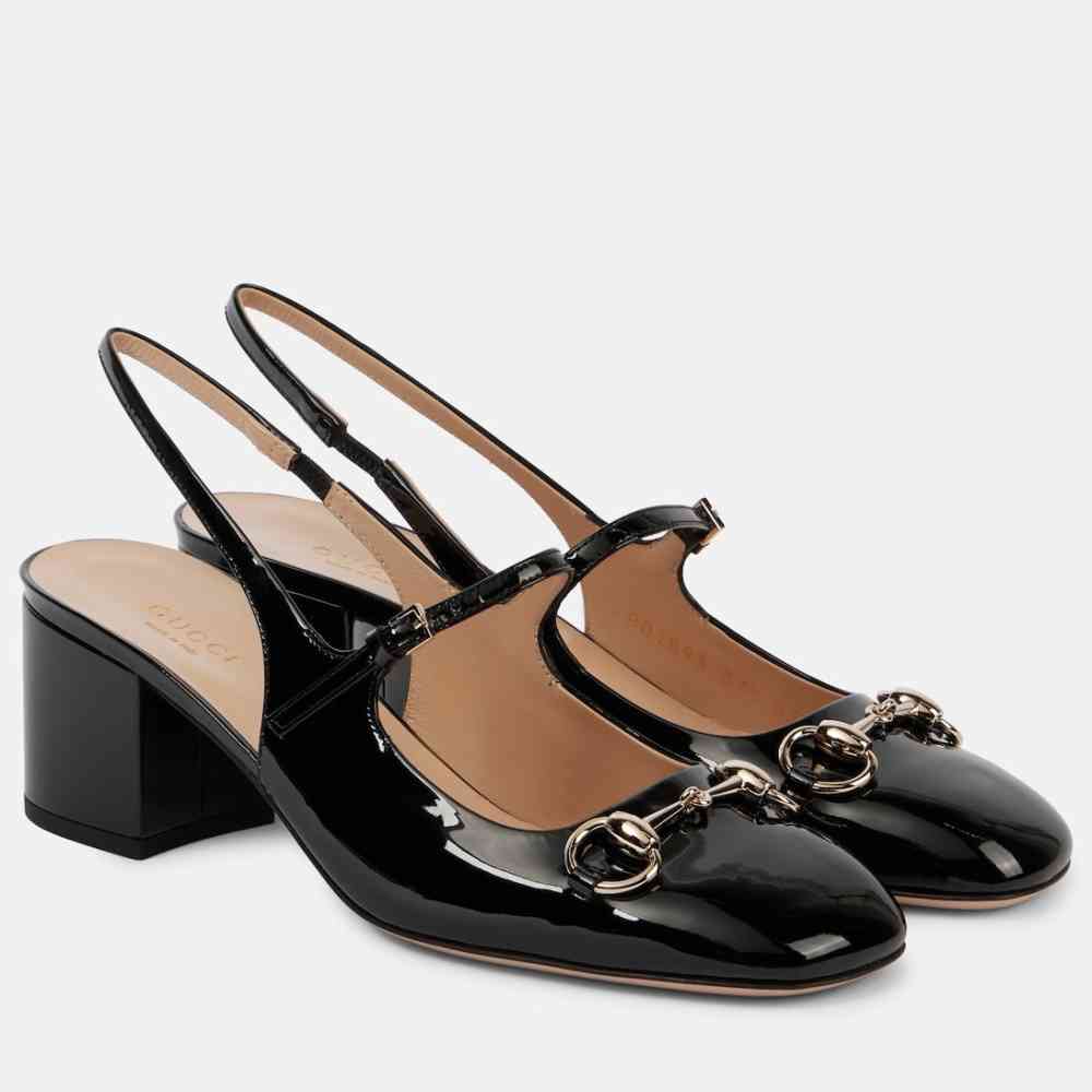 Black Gucci Horsebit White Heels Sandles