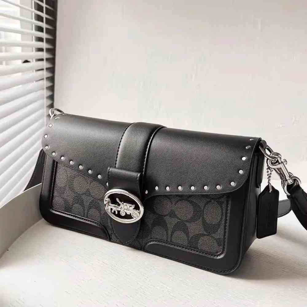 Coach Georgie Black Shoulder Bag-thumb-0