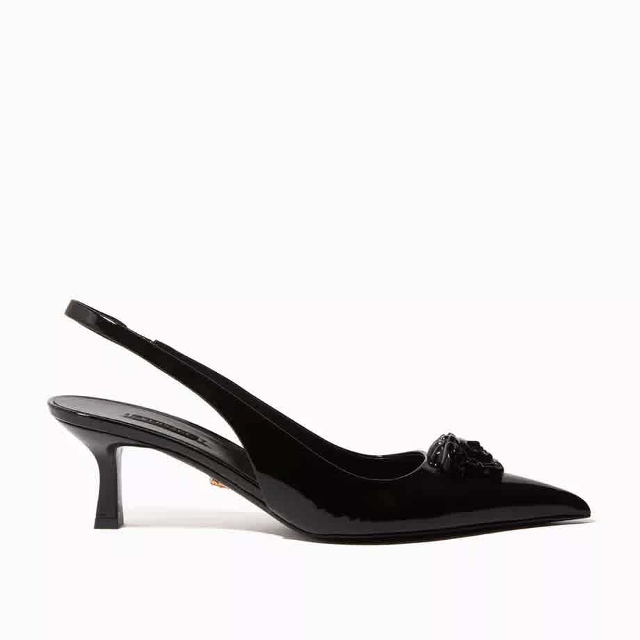 Versace La Medusa Black Heels Sandles-thumb-2