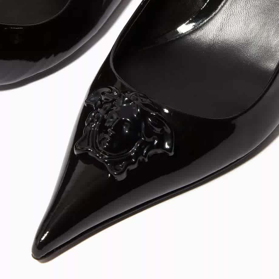 Versace La Medusa Black Heels Sandles-thumb-3