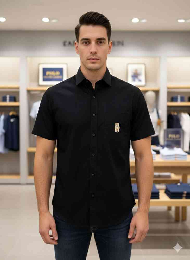 Black Ralph Lauren Pink Premium Quality Short Sleeve Shirt