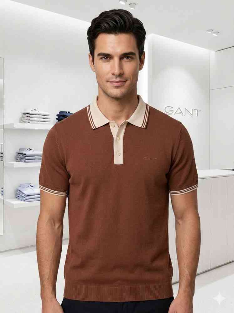 Gant Brown Premium Quality T-shirt-thumb-0