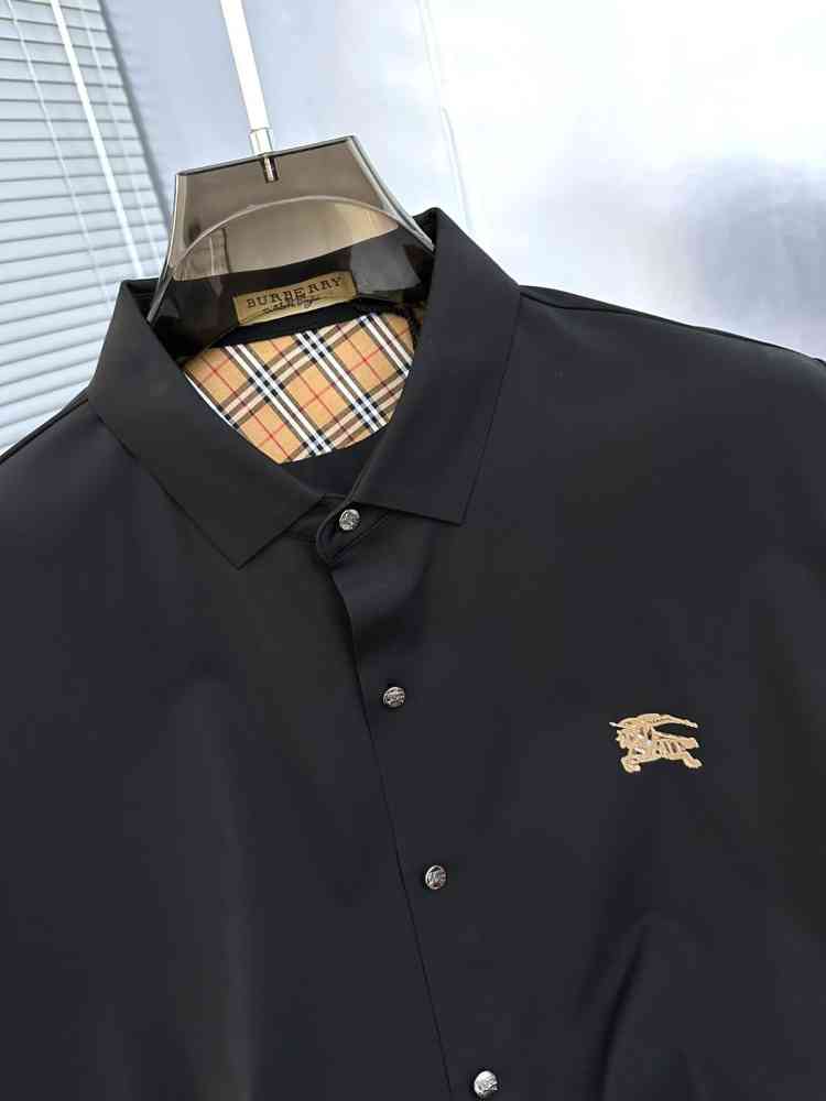 Burberry Black Premium Quality Short Sleeve Shirt-thumb-4