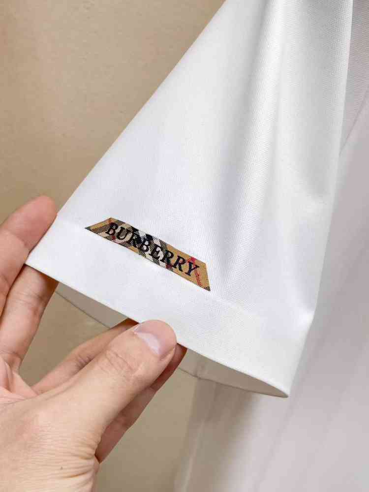Burberry White Premium Quality Short Sleeve Shirt-thumb-4