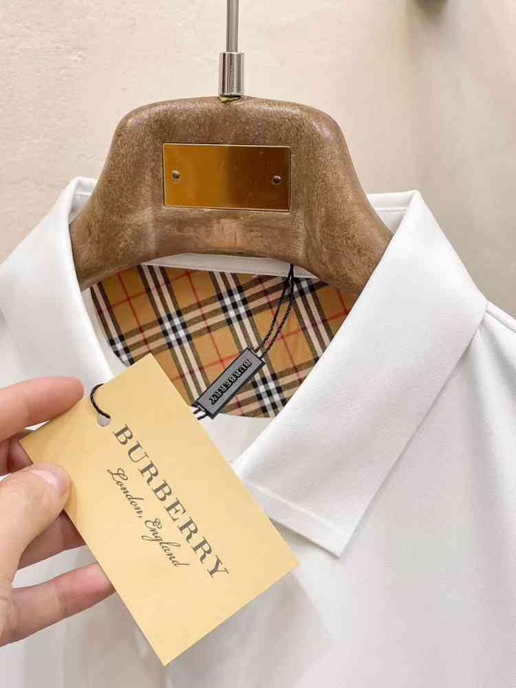 Burberry White Premium Quality Short Sleeve Shirt-thumb-5