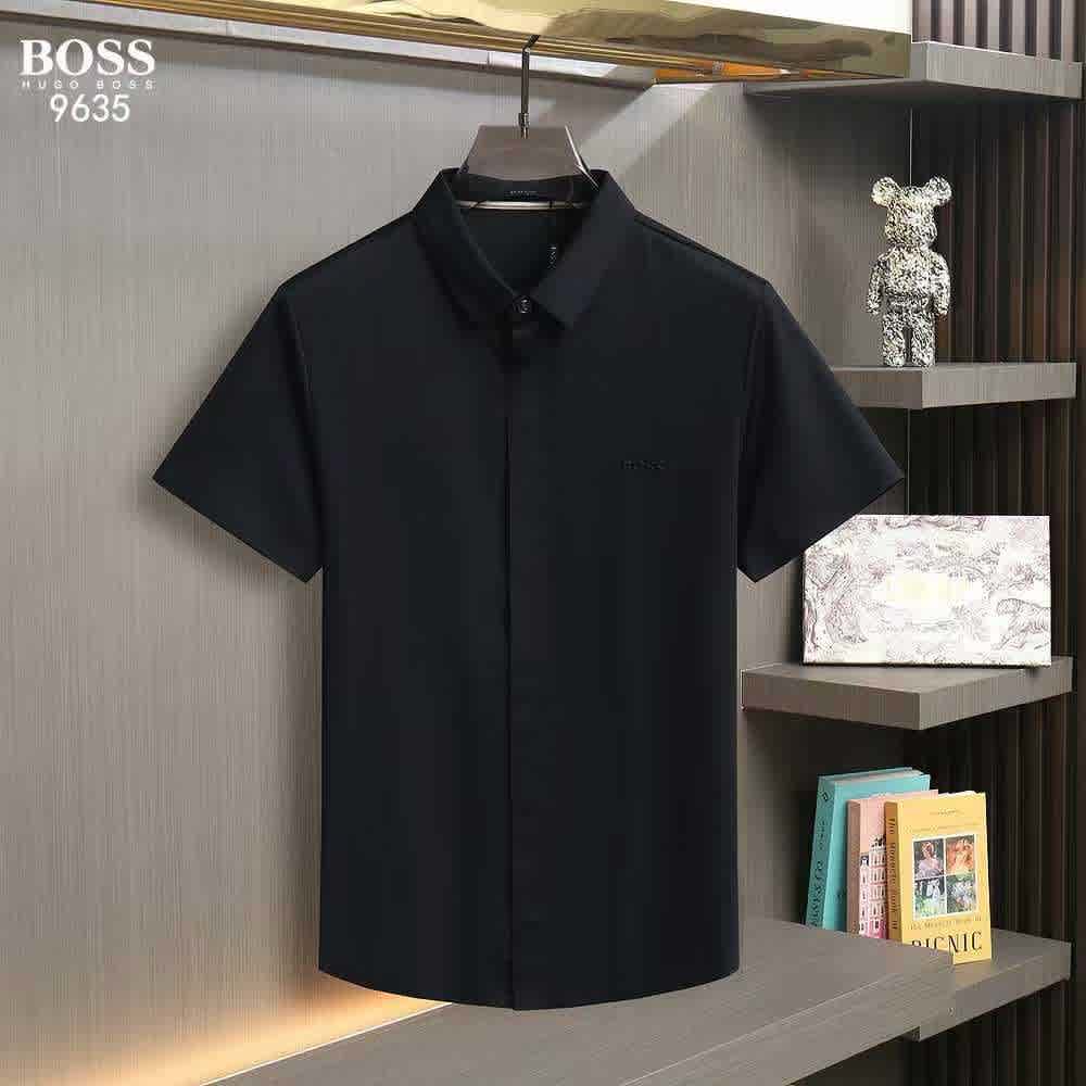 Black Hugo Boss Blue Premium Quality Short Sleeve Shirt