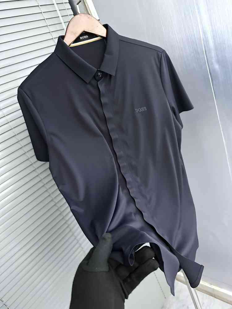 Hugo Boss Blue Premium Quality Short Sleeve Shirt-thumb-1