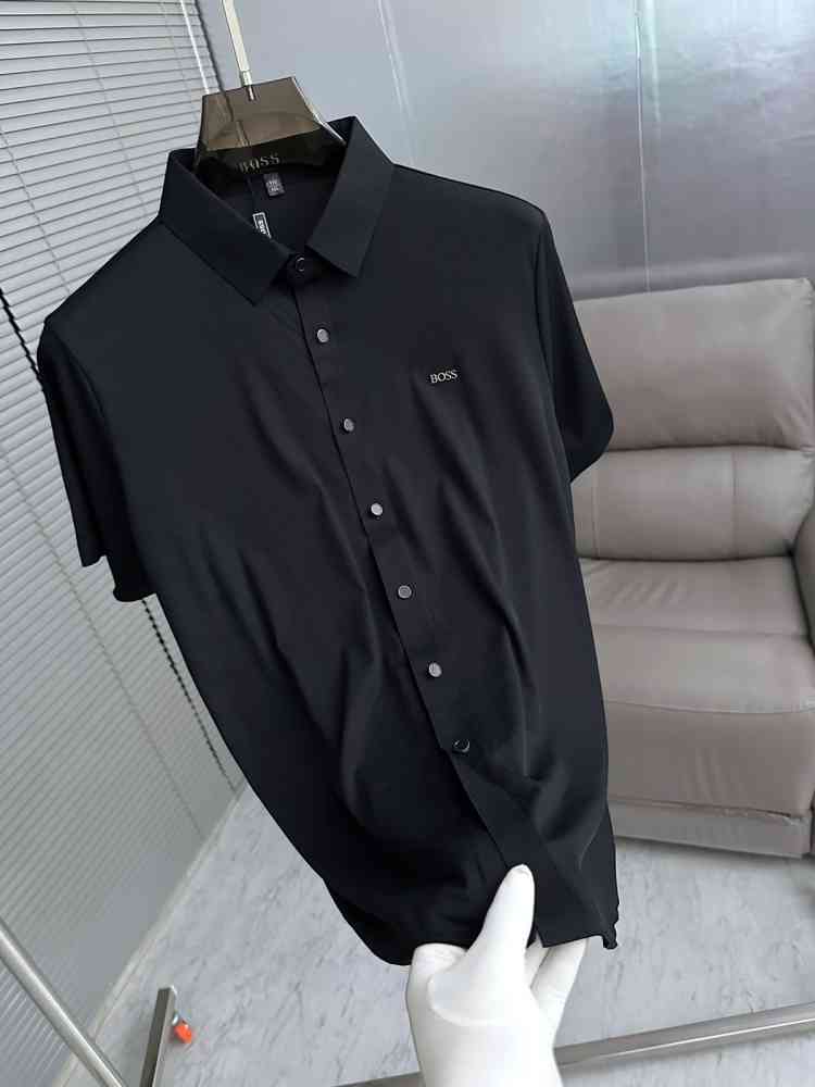 Hugo Boss Blue Premium Quality Short Sleeve Shirt-1