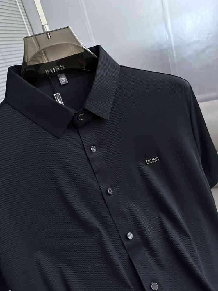 Hugo Boss Blue Premium Quality Short Sleeve Shirt-2