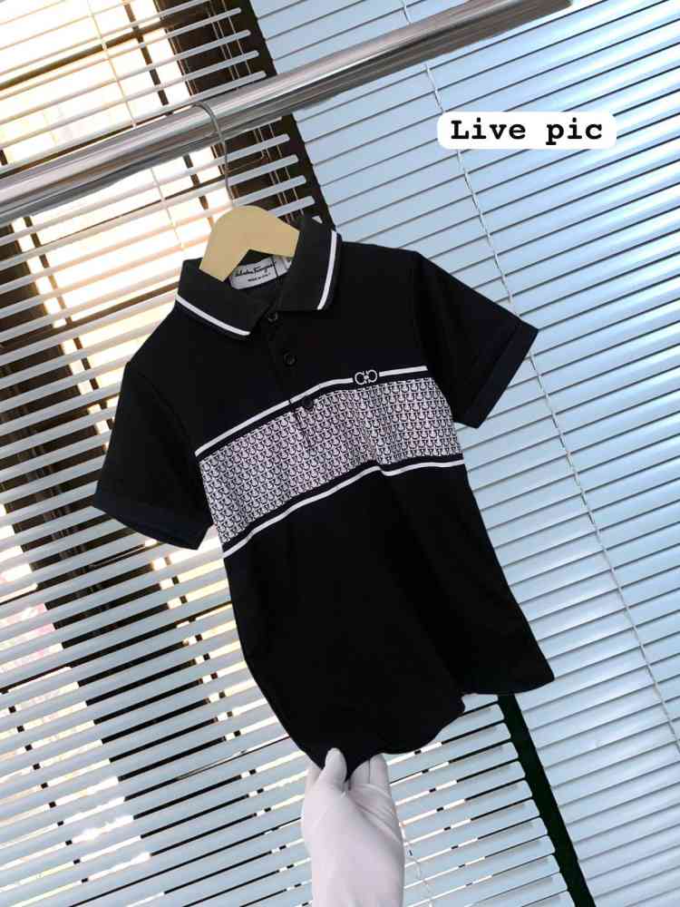 Salvatore Ferragamo Black Kids Premium Quality T-shirt-thumb-2