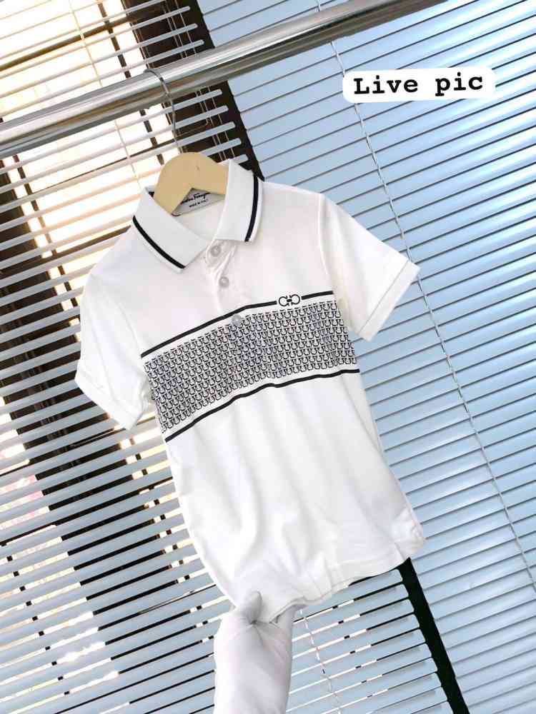 Salvatore Ferragamo White Kids Premium Quality T-shirt-thumb-2