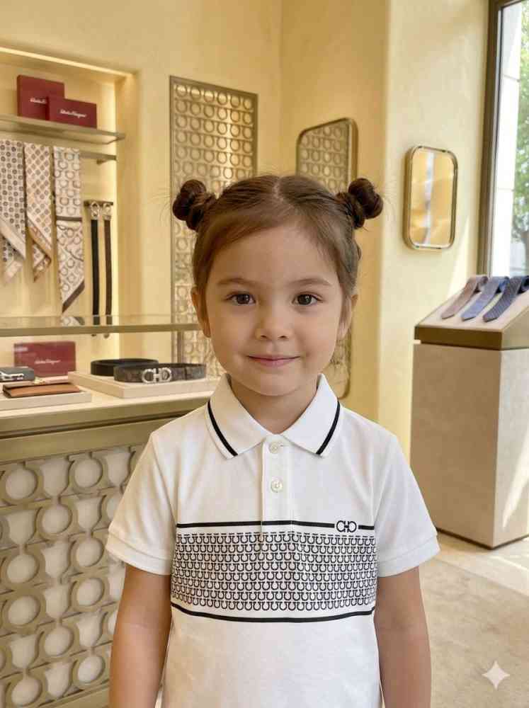 White Salvatore Ferragamo Black Kids Premium Quality T-shirt