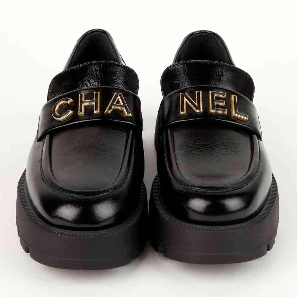 Chanel Black Winter Premium Korean Loafer-thumb-3