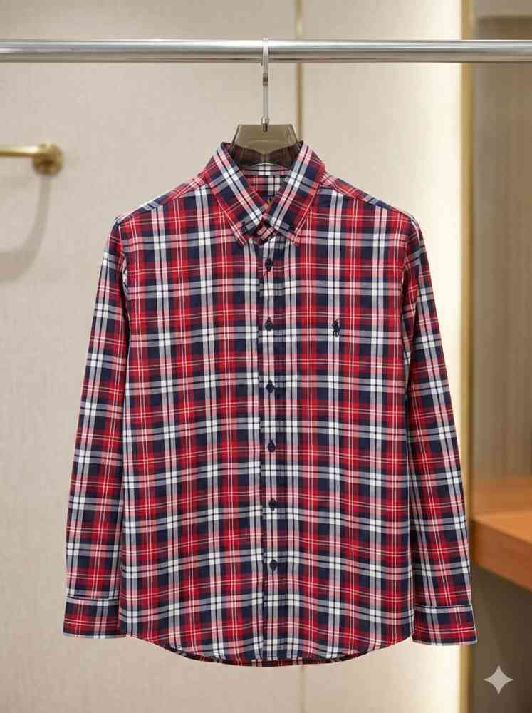 Ralph Lauren Embroidered Red Premium Cotton Shirt-thumb-3