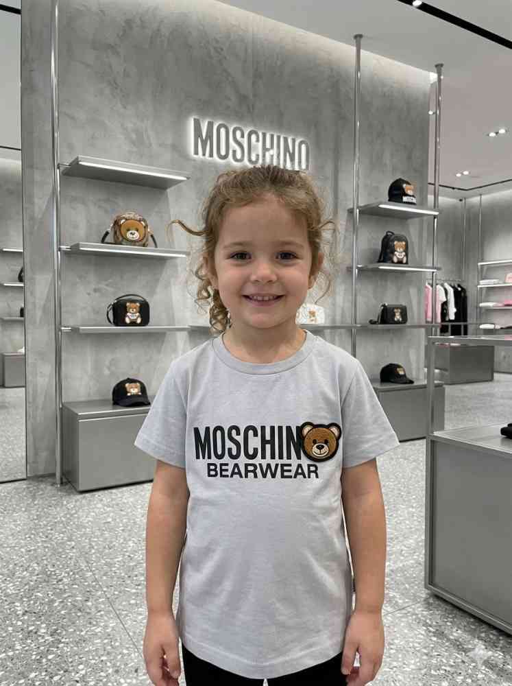 White Moschino Blue Premium Quality Kids T-shirt