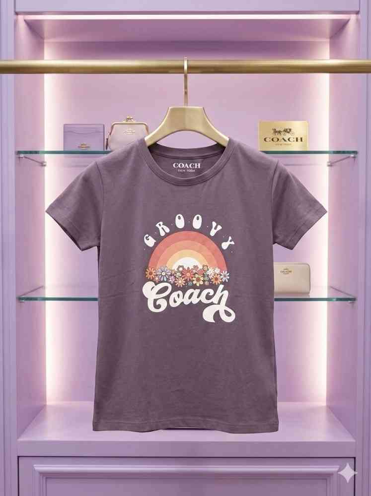 Coach Purple Premium Quality Women T-shirt-1