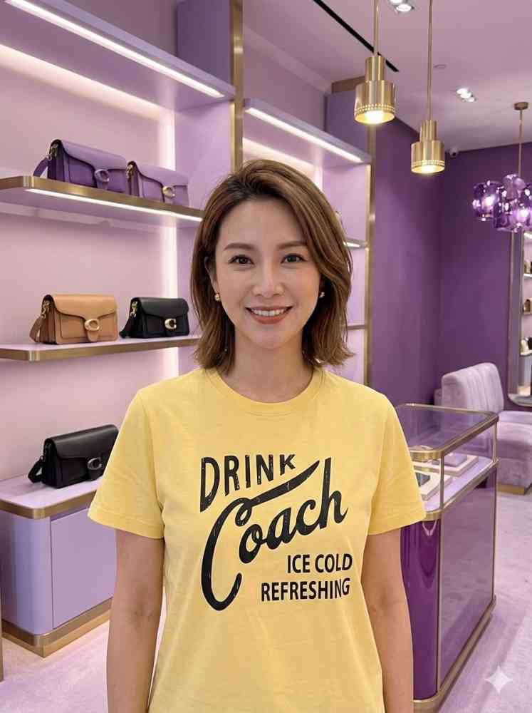 Coach Yellow Premium Quality Women T-shirt-thumb-0
