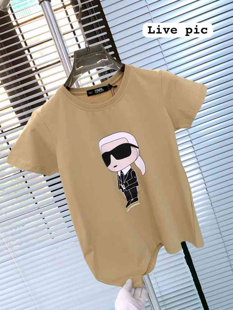 Karl Lagerfeld Brown Premium Quality Women T-shirt-thumb-2