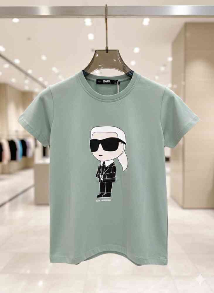 Karl Lagerfeld Green Premium Quality Women T-shirt-thumb-1