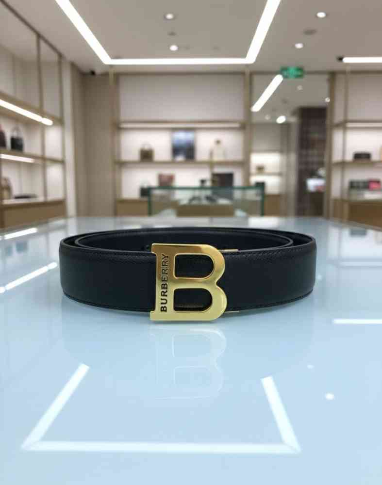 Burberry Golden Premium Quality Leather Belt-thumb-0
