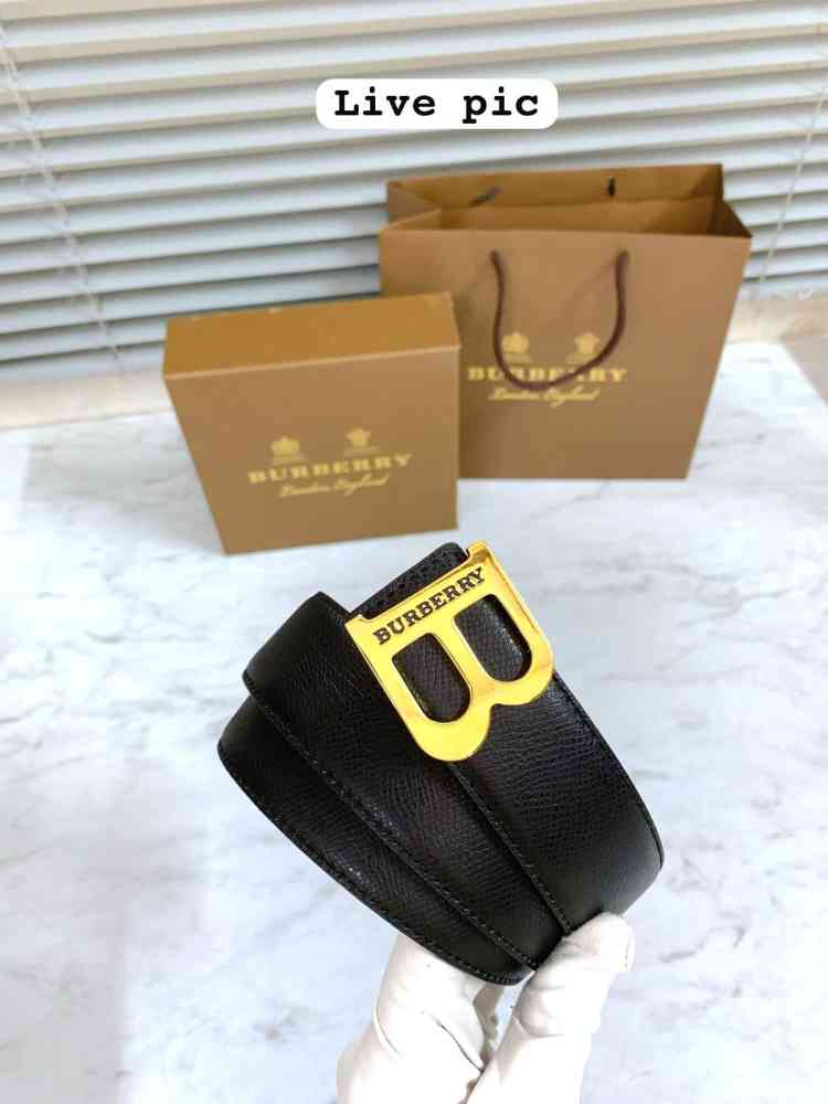 Burberry Golden Premium Quality Leather Belt-thumb-1