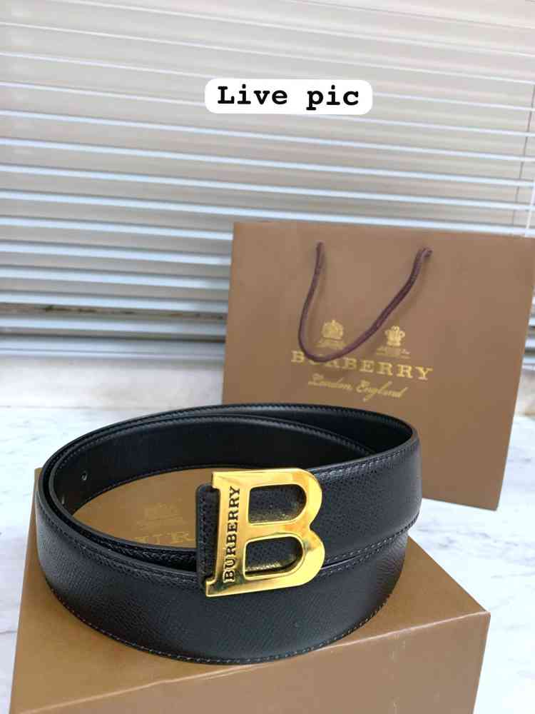 Burberry Golden Premium Quality Leather Belt-thumb-2