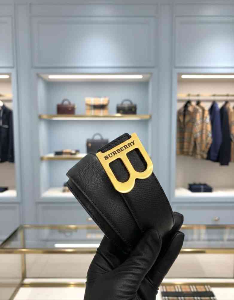 Burberry Golden Premium Quality Leather Belt-thumb-4
