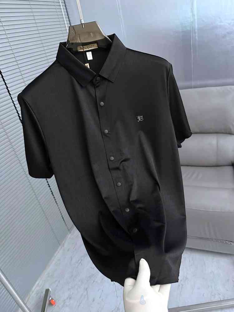 Burberry Black Premium Quality Short Sleeve Shirt-thumb-1