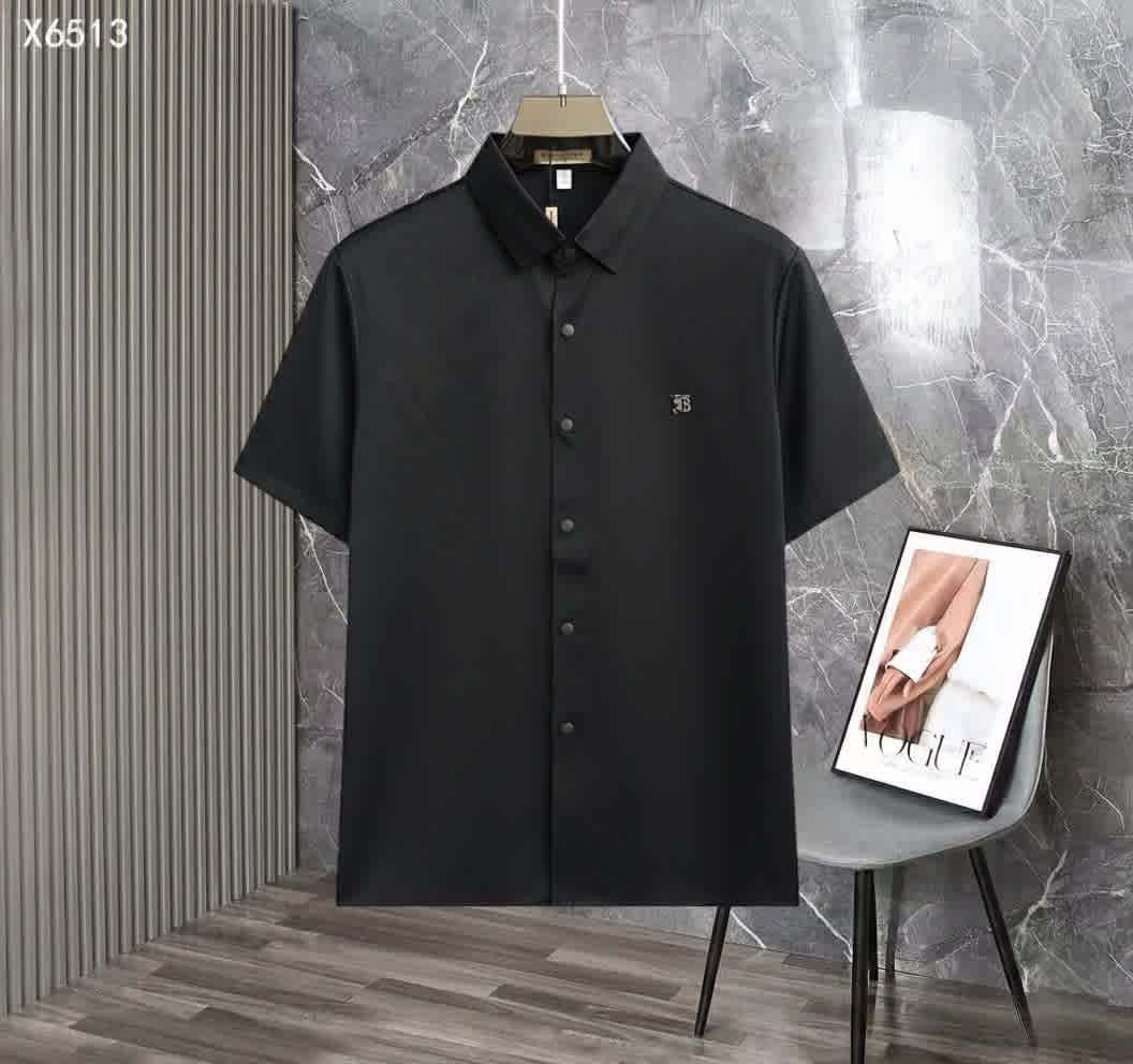 Black Burberry Blue Premium Quality Short Sleeve Shirt