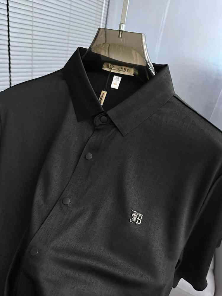 Burberry Black Premium Quality Short Sleeve Shirt-thumb-3