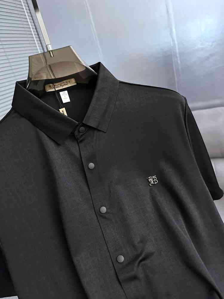 Burberry Black Premium Quality Short Sleeve Shirt-thumb-2
