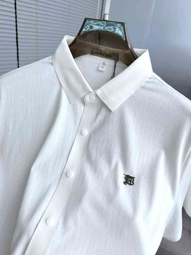 Burberry White Premium Quality Short Sleeve Shirt-thumb-1