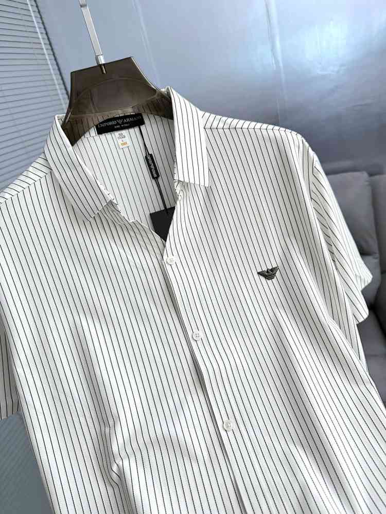 Emporio Armani White Premium Quality Short Sleeve Shirt-thumb-3